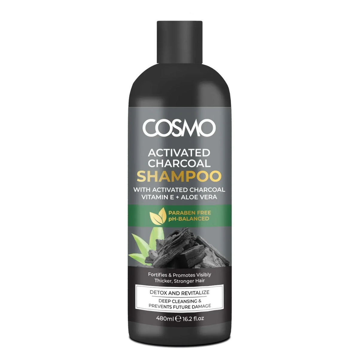 Cosmo Activated Charcoal Shampoo - 480ml - Buy Online in Pakistan at Cosmia.pk