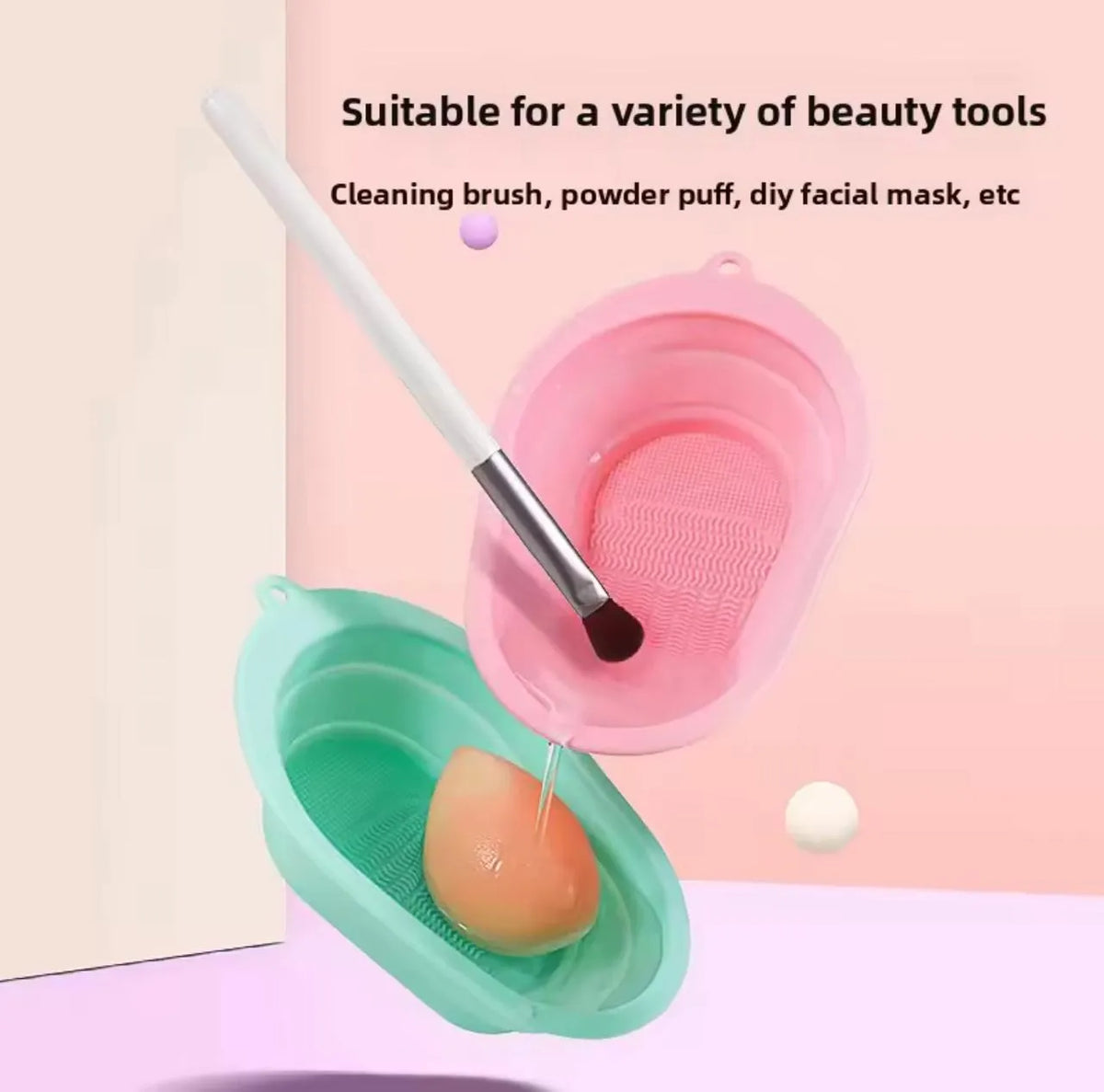 Silicone Foldable Makeup Brush Cleaning Pad Bowl - Buy Online in Pakistan at Cosmia.pk