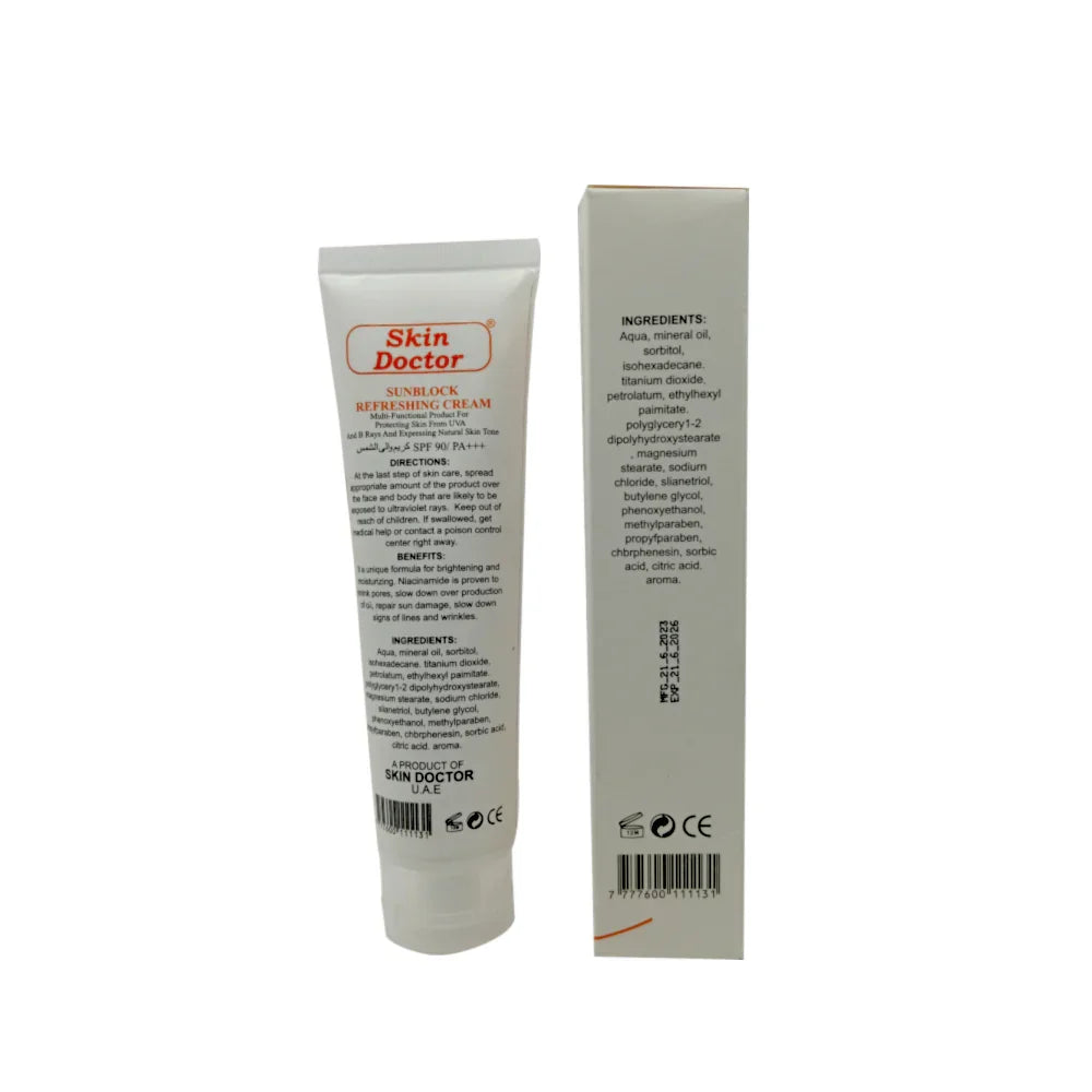 Skin Doctor Sunblock Refreshing Cream SPF 90 - 100ml - Buy Online in Pakistan at Cosmia.pk