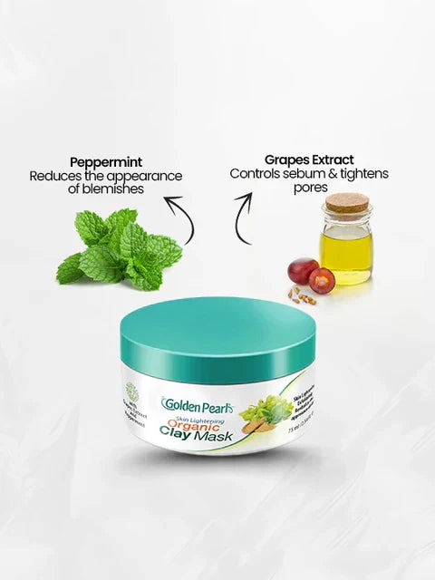 Golden Pearl Skin Lightening Organic Clay Mask - 75ml - Buy Online in Pakistan at Cosmia.pk