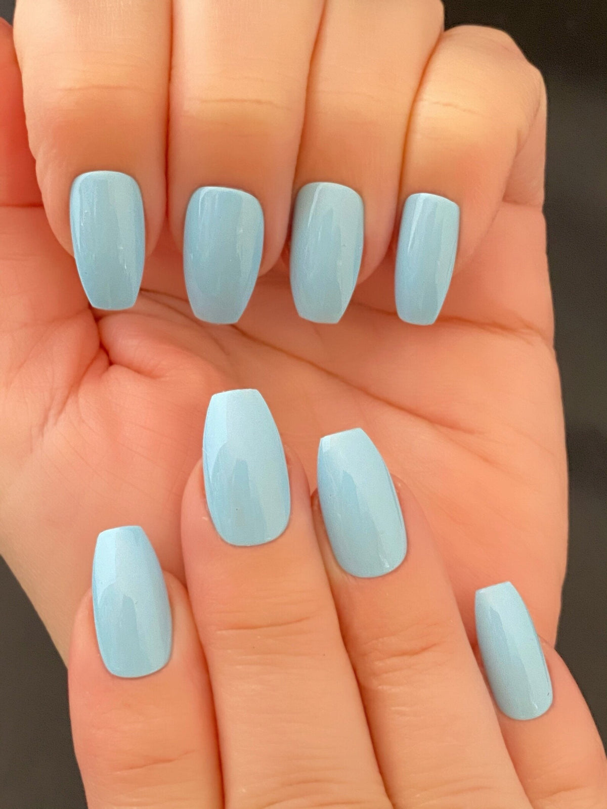 24 Pcs Press-On Nails Premium Quality - Sky Blue - buy online in Pakistan