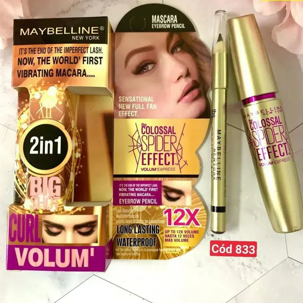 2 in 1 Maybelline Colossal Spider Effect Mascara and Eyebrow Pencil - Buy Online in Pakistan at Cosmia.pk