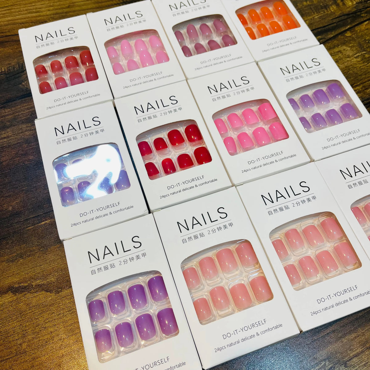 Stylish Artifical Nails With Free sticker (24 Pcs) - Buy Online in Pakistan at Cosmia.pk