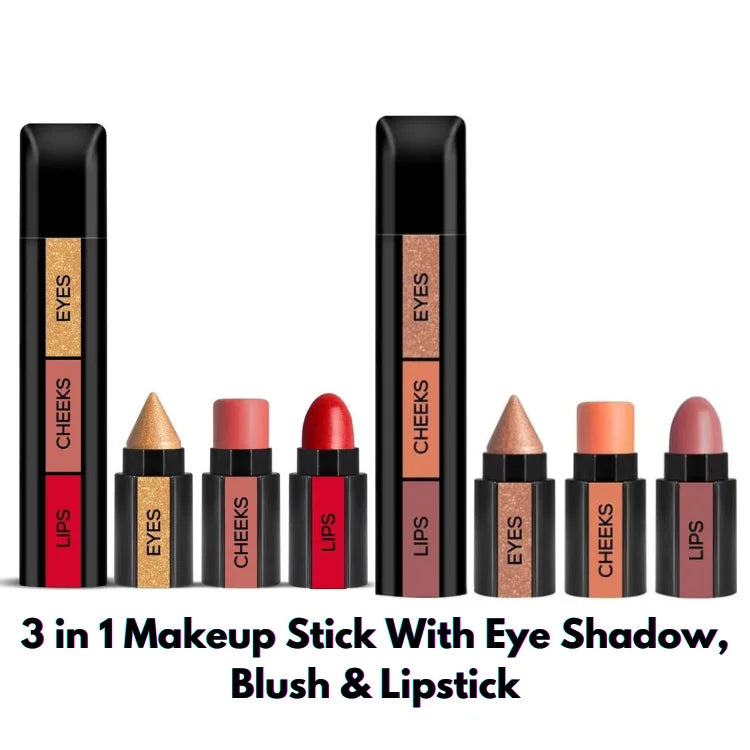 3 in 1 Makeup Stick With Eye Shadow, Blush & Lipstick - Buy Online in Pakistan at Cosmia.pk