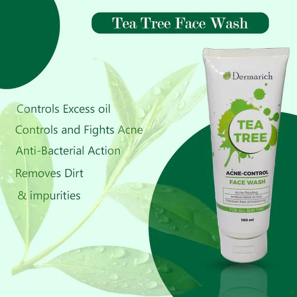 Dermarich Tea Tree Face Wash For Acne & Pimples With Tea Tree & Neem - Buy Online in Pakistan at Cosmia.pk