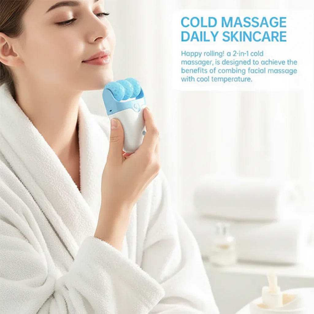 2-in-1 W+V Shaped Face Roller & Cool Ice Body Massager - Buy Online in Pakistan at Cosmia.pk