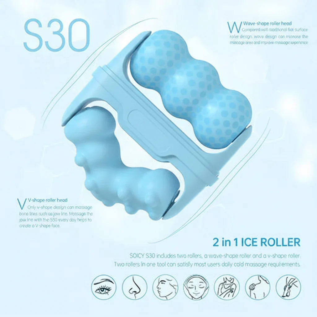 2-in-1 W+V Shaped Face Roller & Cool Ice Body Massager - Buy Online in Pakistan at Cosmia.pk
