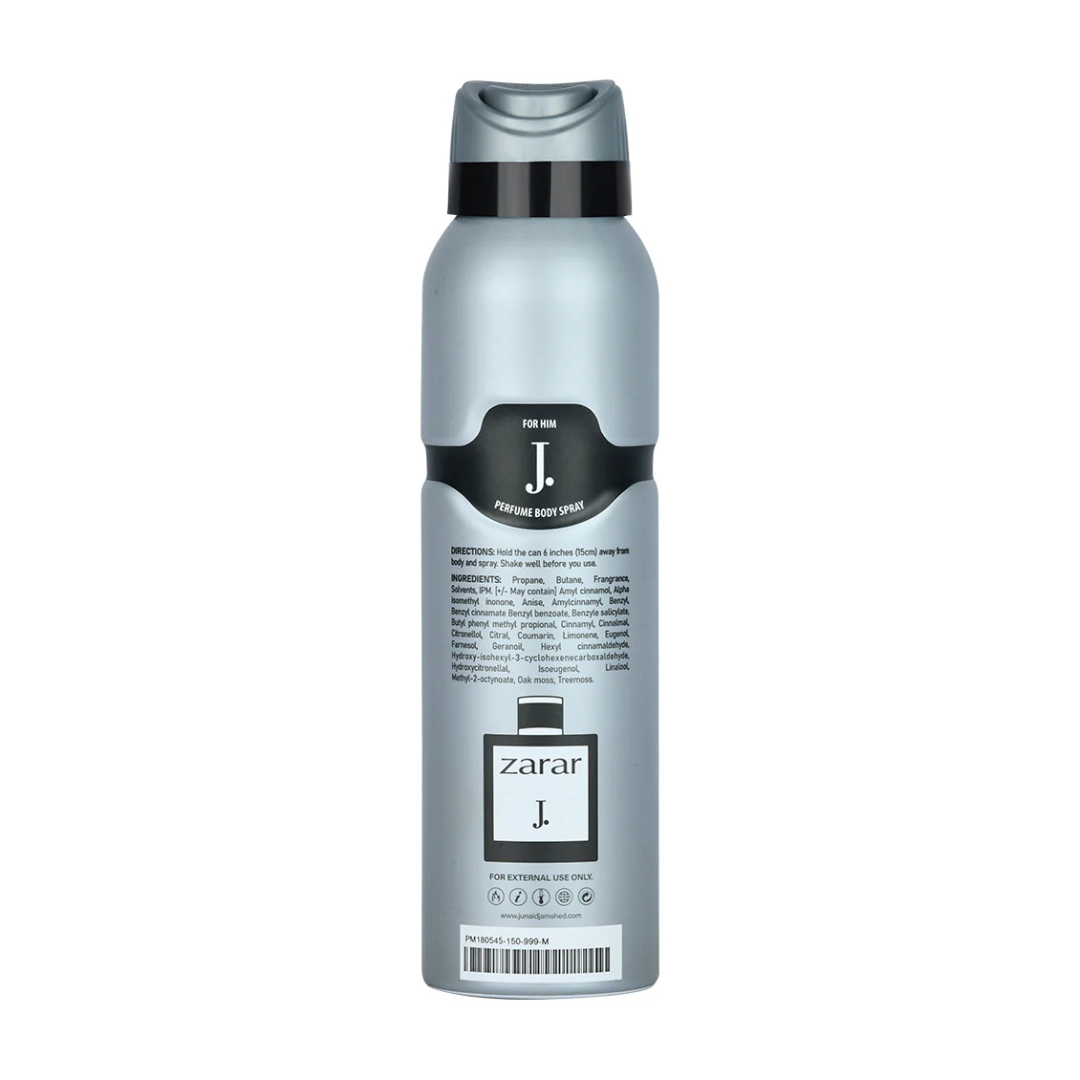 Junaid Jamshed J. Zarar Perfume Body Spray – 150ml - Buy Online in Pakistan at Cosmia.pk