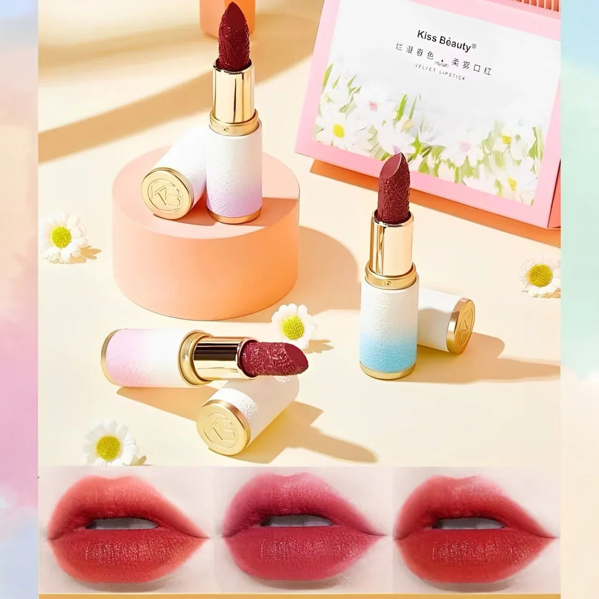 3 Pcs Kiss beauty Lipstick - Buy Online in Pakistan at Cosmia.pk