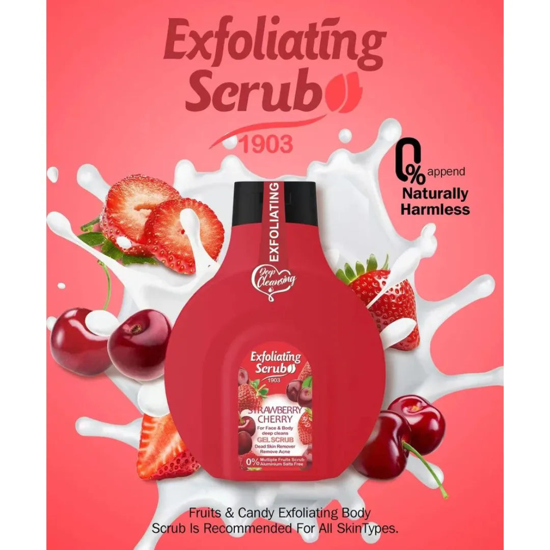 Fruit of the Wokali Strawberry Cherry Gel Scrub - Buy Online in Pakistan at Cosmia.pk