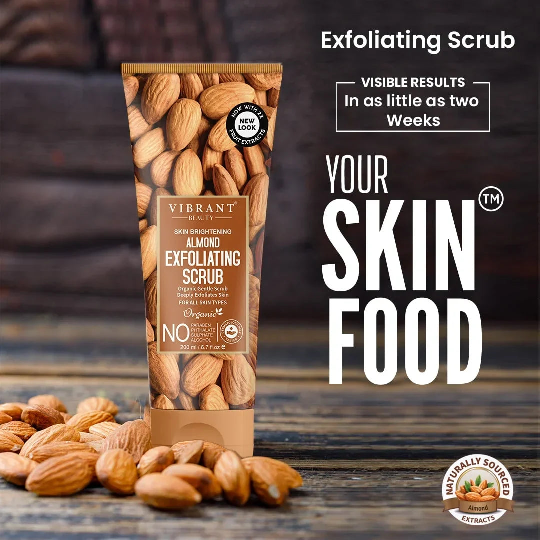 Vibrant Beauty Almond Exfoliating Scrub (200ml) - Buy Online in Pakistan at Cosmia.pk