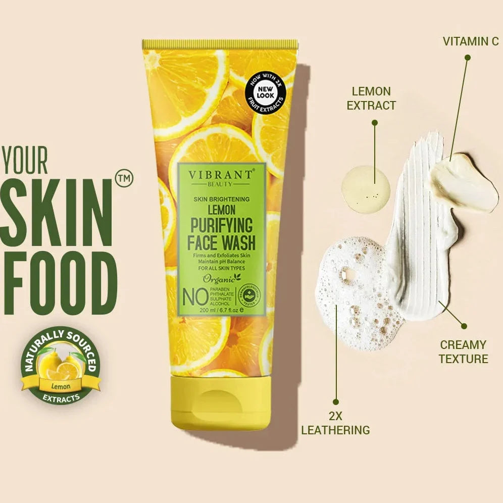 Vibrant Beauty Lemon Purifying Face Wash (200ml) - Buy Online in Pakistan at Cosmia.pk