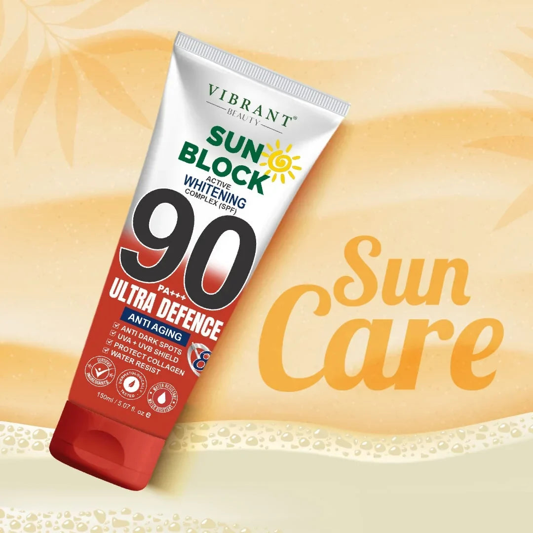 Vibrant Beauty Sun Block Anti Aging Ultra Defence SPF90 - 150ml - Buy Online in Pakistan at Cosmia.pk