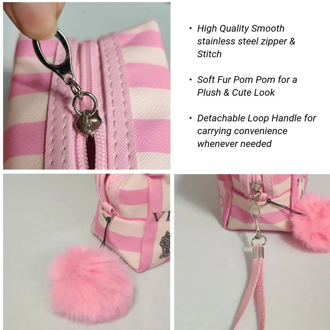 Victoria Secret Makeup Carry Pouch With Bow Keychain - Buy Online in Pakistan at Cosmia.pk