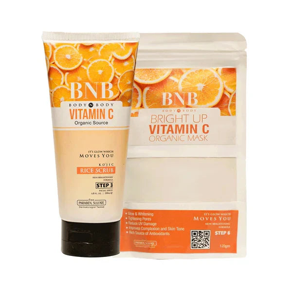 BNB Vitamin C Bright Booster ( Scrub 200ml + Mask 120gm) - Buy Online in Pakistan at Cosmia.pk