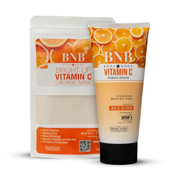 BNB Vitamin C Bright Booster ( Scrub 200ml + Mask 120gm) - Buy Online in Pakistan at Cosmia.pk
