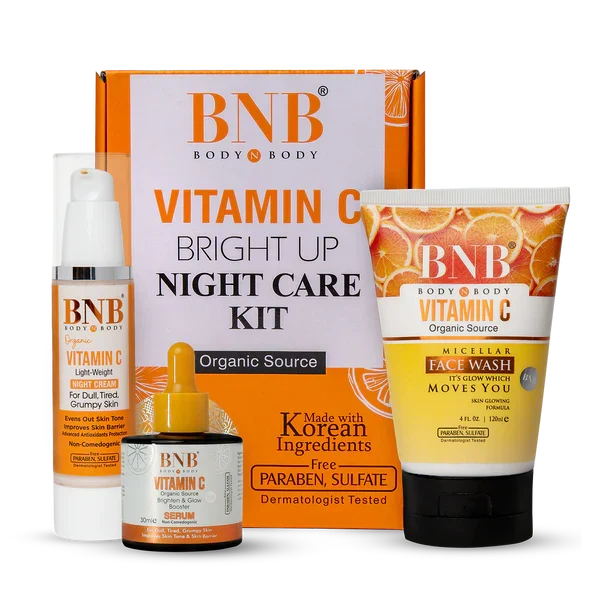 BNB Vitamin C Night Bliss Trio (Vitamin C Facewash 120ml+ Vitamin C Night Cream 50ml+ Vitamin C Serum 30ml) - Buy Online in Pakistan at Cosmia.pk