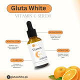 Gluta White Vitamin C Serum for Face Glowing & Dark Spots - 30ml - Buy Online in Pakistan at Cosmia.pk
