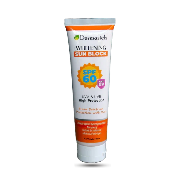 Dermarich SPF-60 Whitening Sun Block 100ml - Buy Online in Pakistan at Cosmia.pk