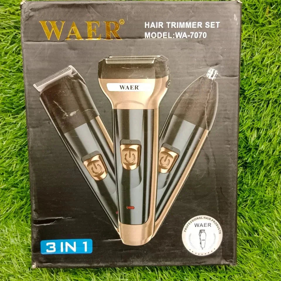 Waer WA-7070 3 in 1 Hair Trimmer Set - Buy Online in Pakistan at Cosmia.pk