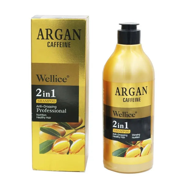 Wellice Argan Caffeine Nutrition 2 in 1 Shampoo 520ml - Buy Online in Pakistan at Cosmia.pk