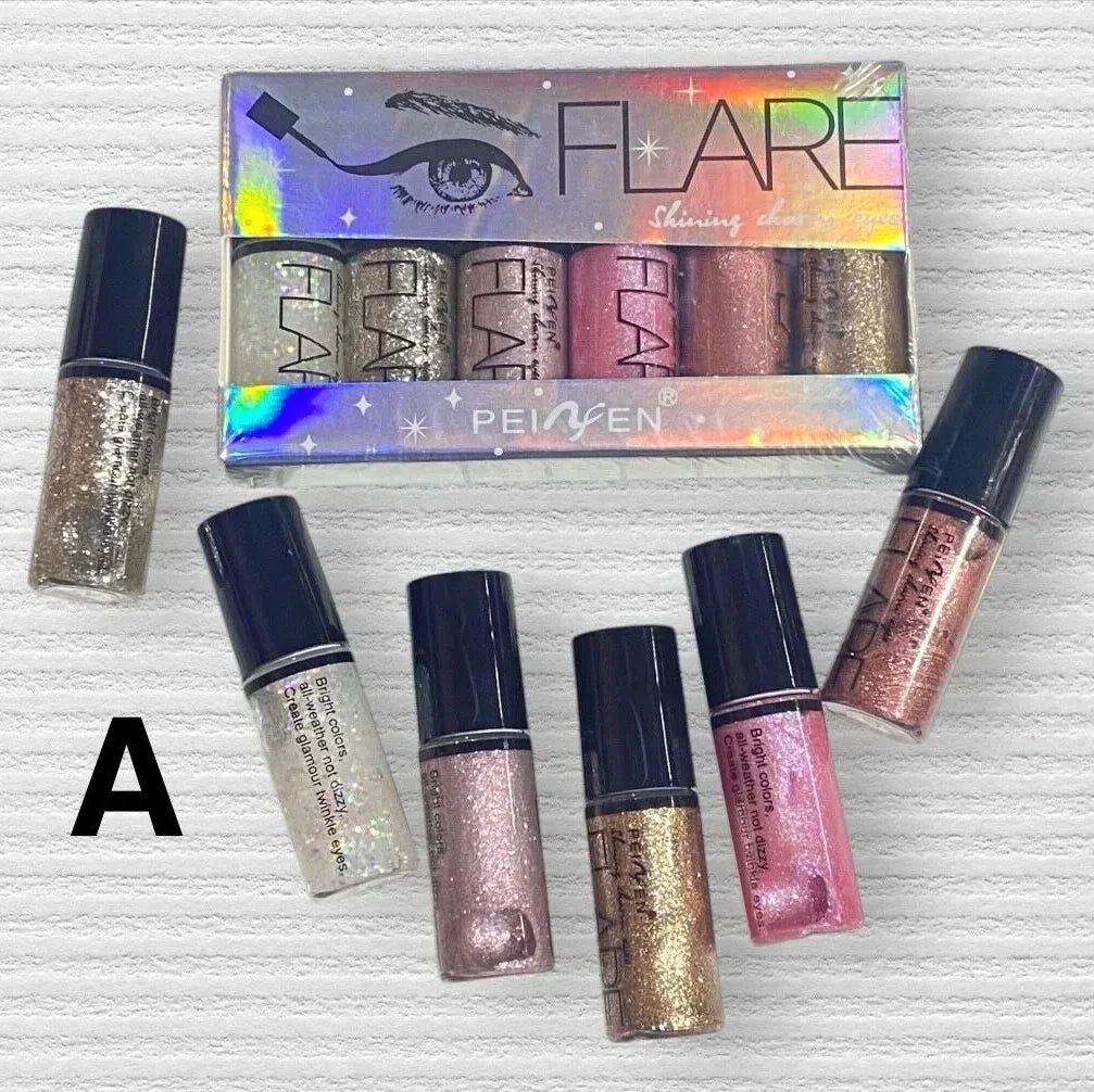 PEINFEN Flare Glitter Eyeliner and Eyeshadow -  6PCS - Buy Online in Pakistan at Cosmia.pk