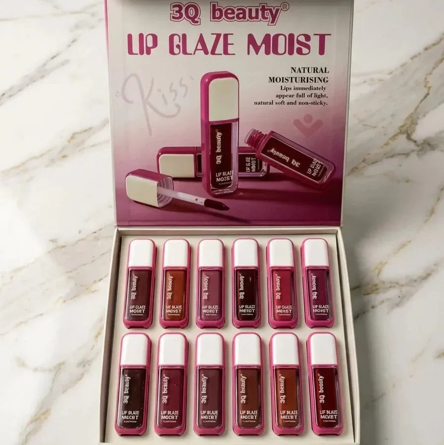3Q Beauty Lip Glaze Moist Lip Gloss – Pack of 12 - Buy Online in Pakistan at Cosmia.pk