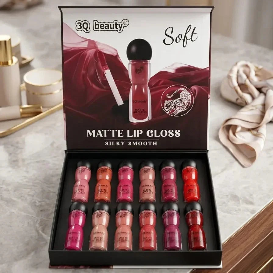 3Q Beauty Soft Matte Silky Smooth Lip Gloss - Pack of 12 - Buy Online in Pakistan at Cosmia.pk