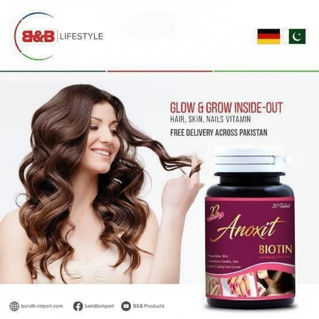 Anoxit biotin capsule 💊 30pcs in Jar - Buy Online in Pakistan at Cosmia.pk