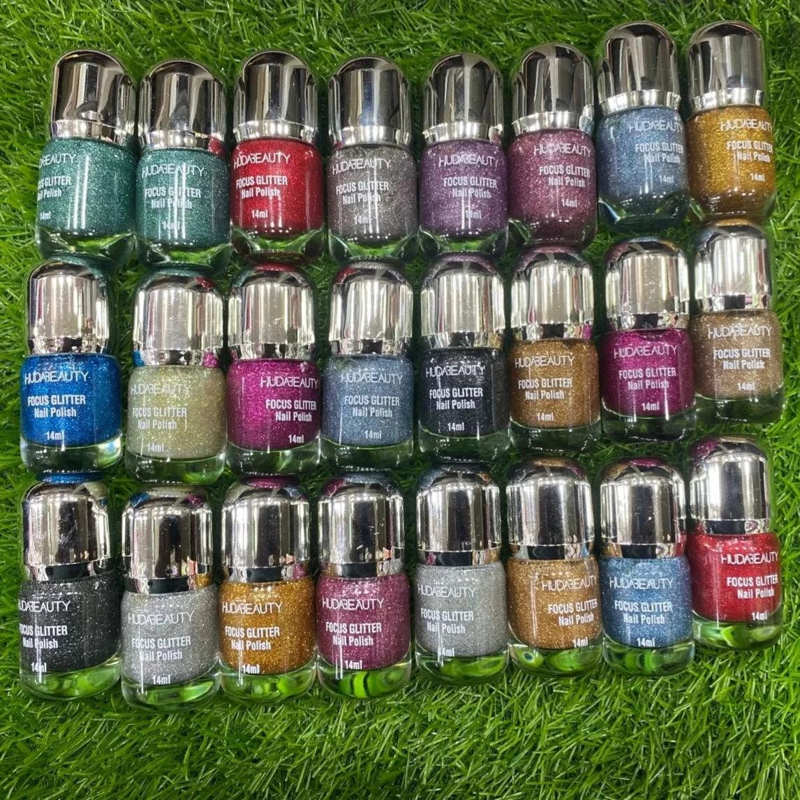 Huda Beauty Glitter Nail Paint - 24pcs - Buy Online in Pakistan at Cosmia.pk