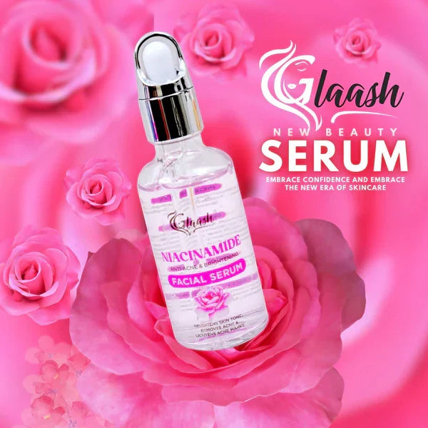 Glaash Pack of 03 Serum + Soap + Toner With Free Gift Red Fire Tint Niacinamide Facial Serum - Buy Online in Pakistan at Cosmia.pk