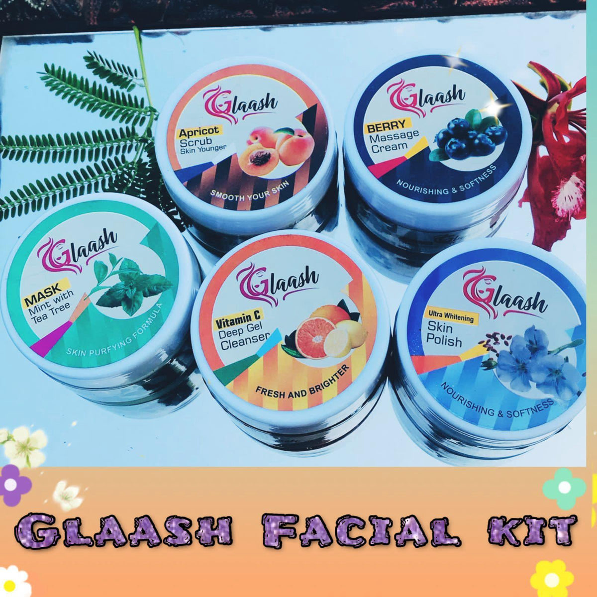 Glaash Facial Kit - 5 Pcs - Buy Online in Pakistan at Cosmia.pk