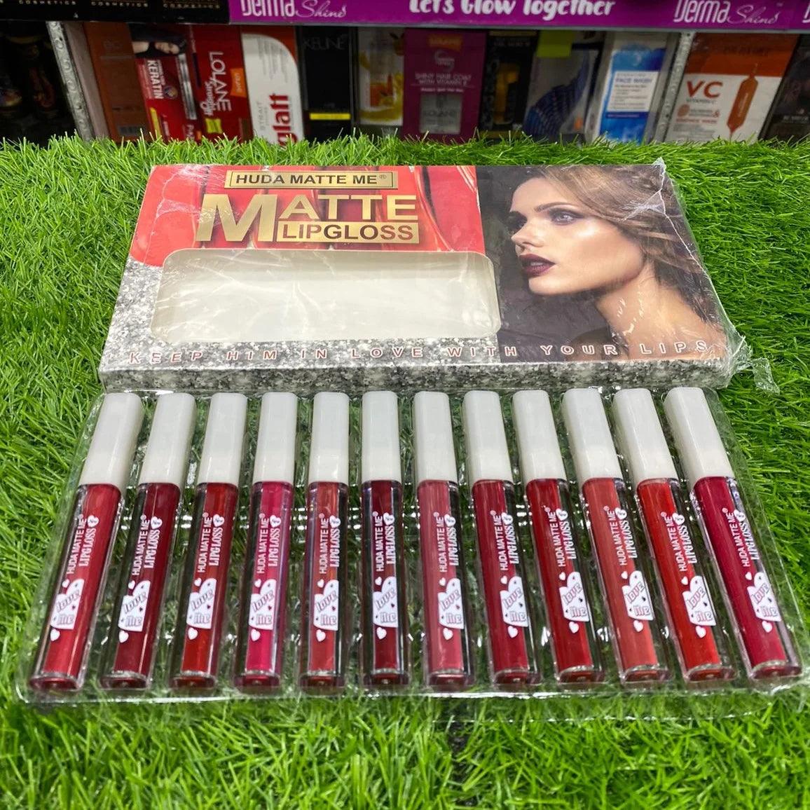 Huda Matte Me Matte Lip Gloss - 12 Pcs - Buy Online in Pakistan at Cosmia.pk
