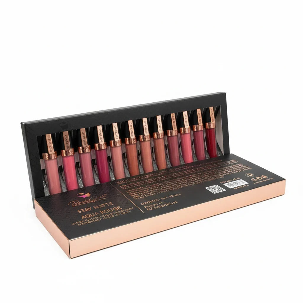 Beauty Genic Stay Matte Aqua Rage Lip Gloss Pack of 12 - Buy Online in Pakistan at Cosmia.pk