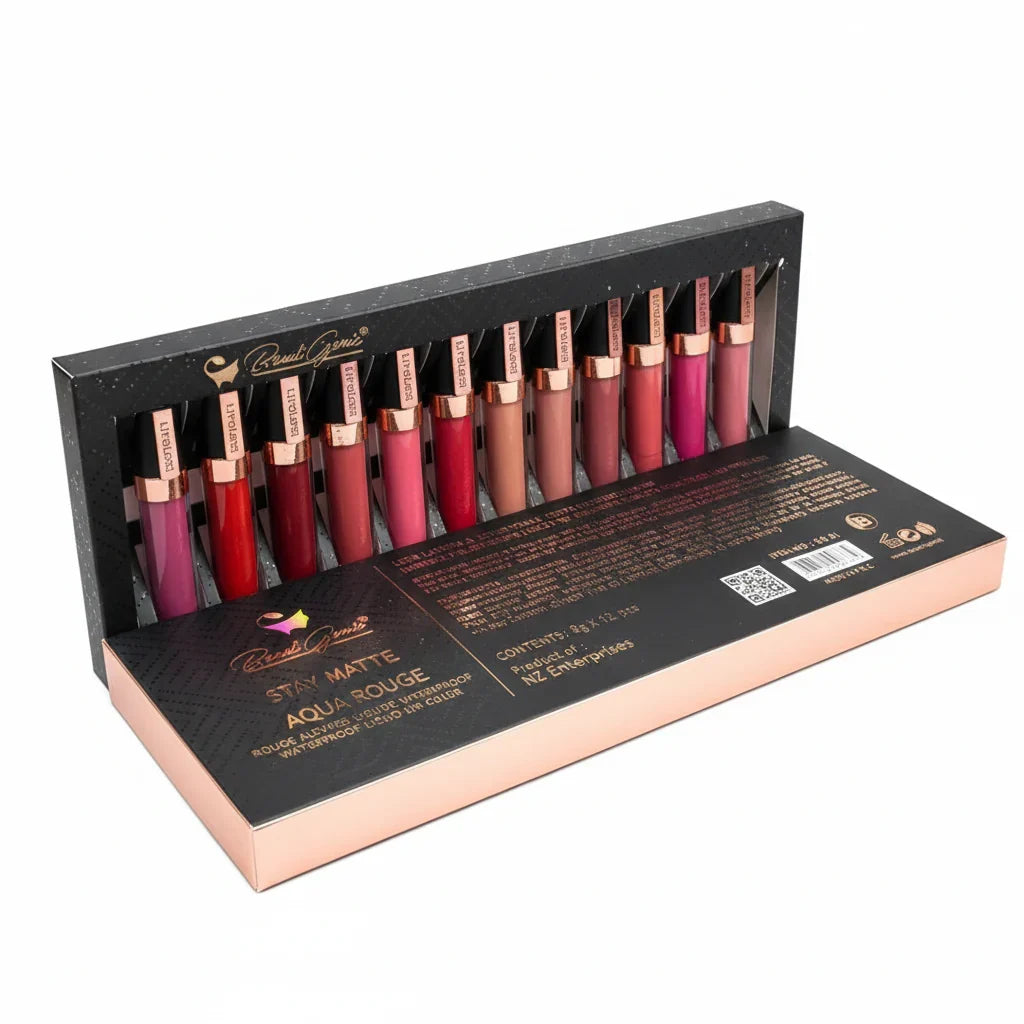 Beauty Genic Stay Matte Aqua Rage Lip Gloss Pack of 12 - Buy Online in Pakistan at Cosmia.pk