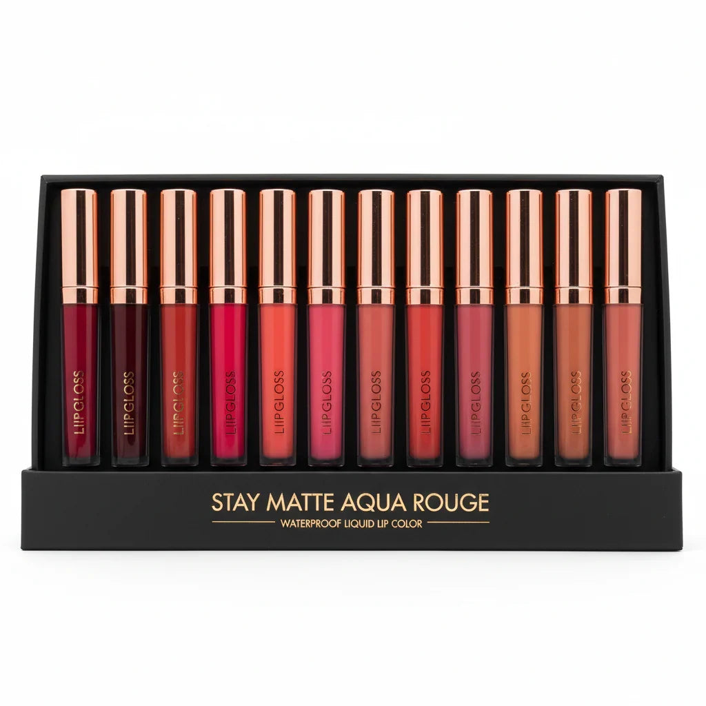 Beauty Genic Stay Matte Aqua Rage Lip Gloss Pack of 12 - Buy Online in Pakistan at Cosmia.pk