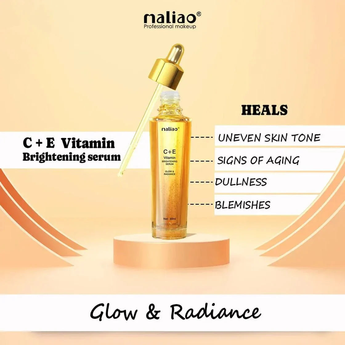 Maliao Vitamin C+E Brightening Serum - 30ml - Buy Online in Pakistan at Cosmia.pk