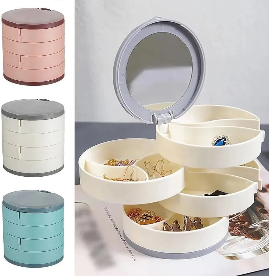 Jewelry Box Storage Multi Layers Rotating Necklace Earrings Jewelry Container - Buy Online in Pakistan at Cosmia.pk