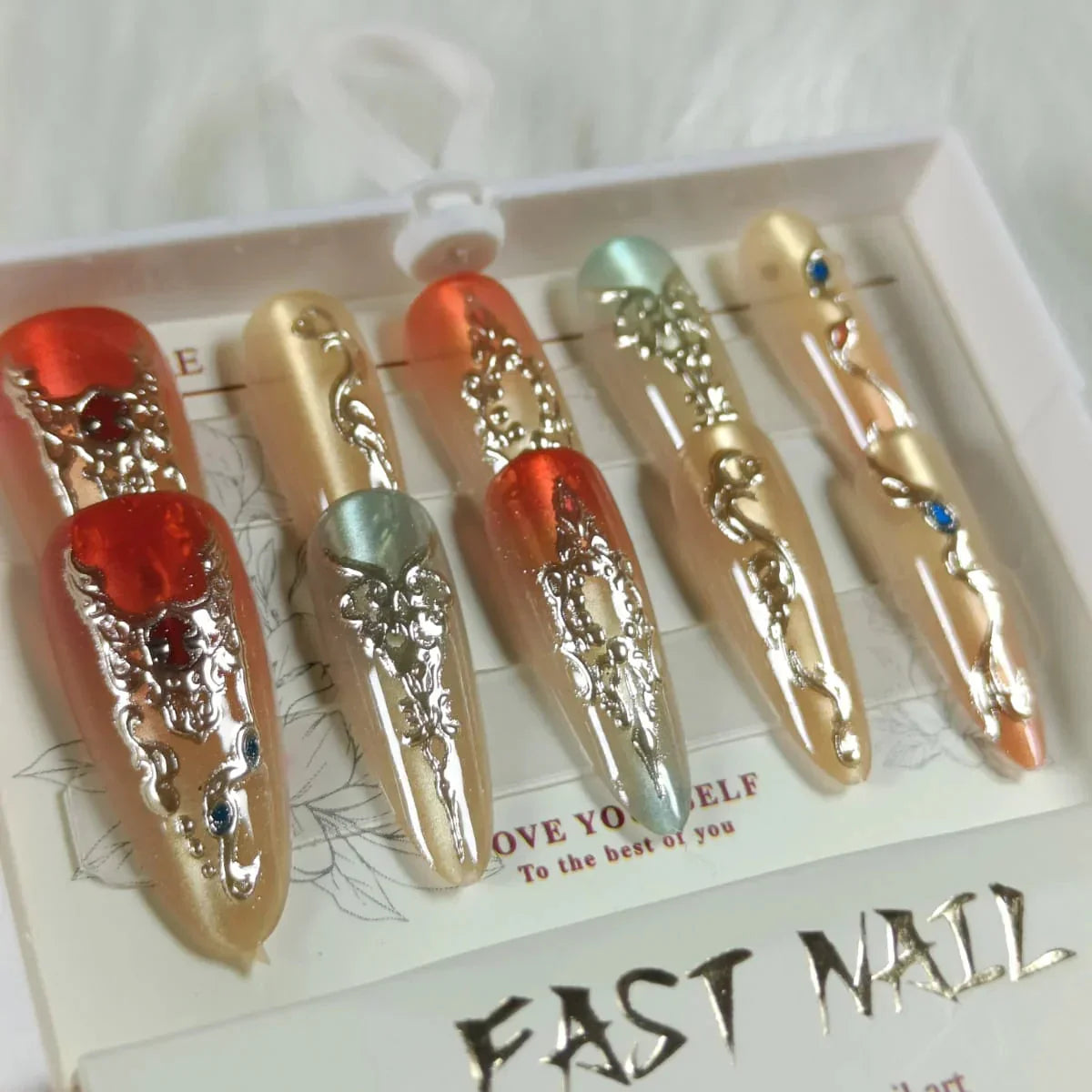 Cat Eye Fake Nails Handmade - Buy Online in Pakistan at Cosmia.pk