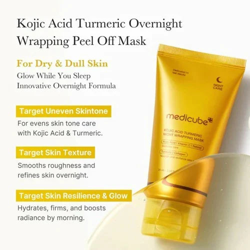 Medicube Kojic Acid Turmeric Night Wrapping Mask - 75ml - Buy Online in Pakistan at Cosmia.pk
