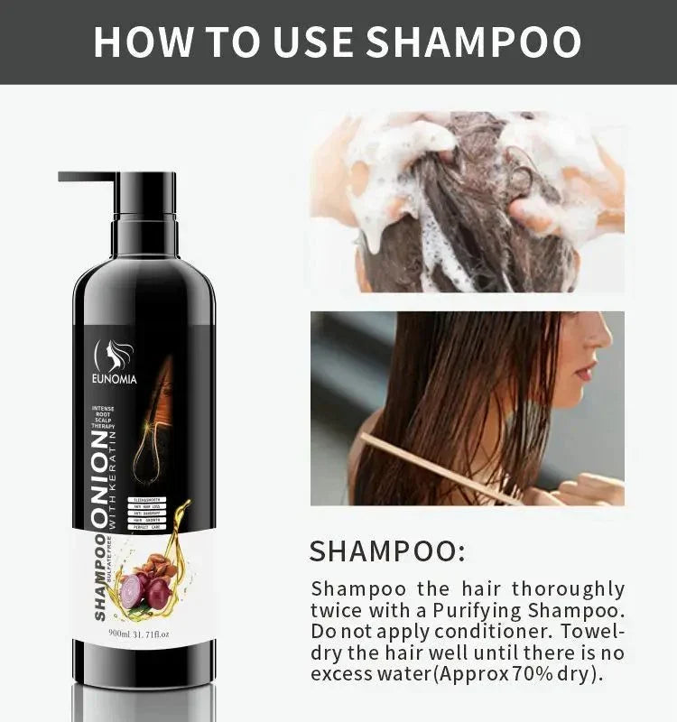 Eunomia Onion Sulfate Free Shampoo with Keratin Hair Treatment - 900ml - Buy Online in Pakistan at Cosmia.pk