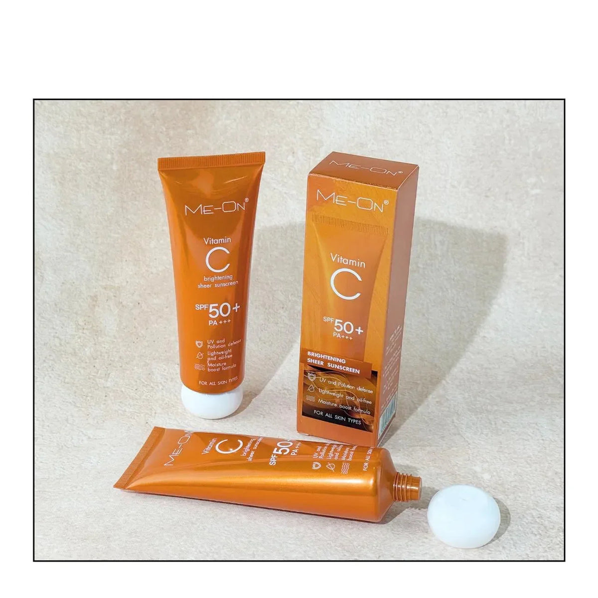 Me-on Vitamin C Brightening Sheer Sunscreen SPF 50 ( 100g ) - Buy Online in Pakistan at Cosmia.pk