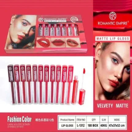 Romantic Empire Matte Lipgloss – 12 Pcs Tray - Buy Online in Pakistan at Cosmia.pk