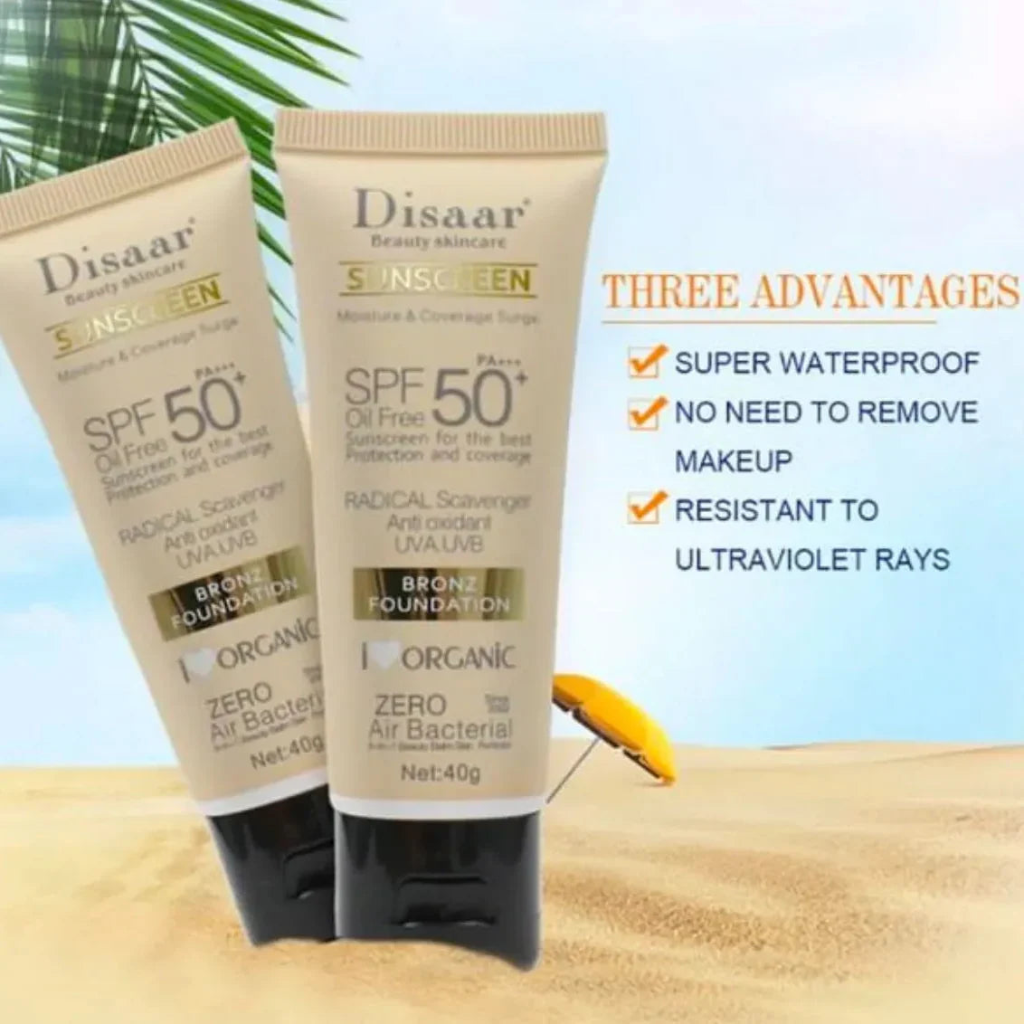 Disaar Sunscreen Bronz Foundation SPF 50 Oil-Free – 40g - Buy Online in Pakistan at Cosmia.pk