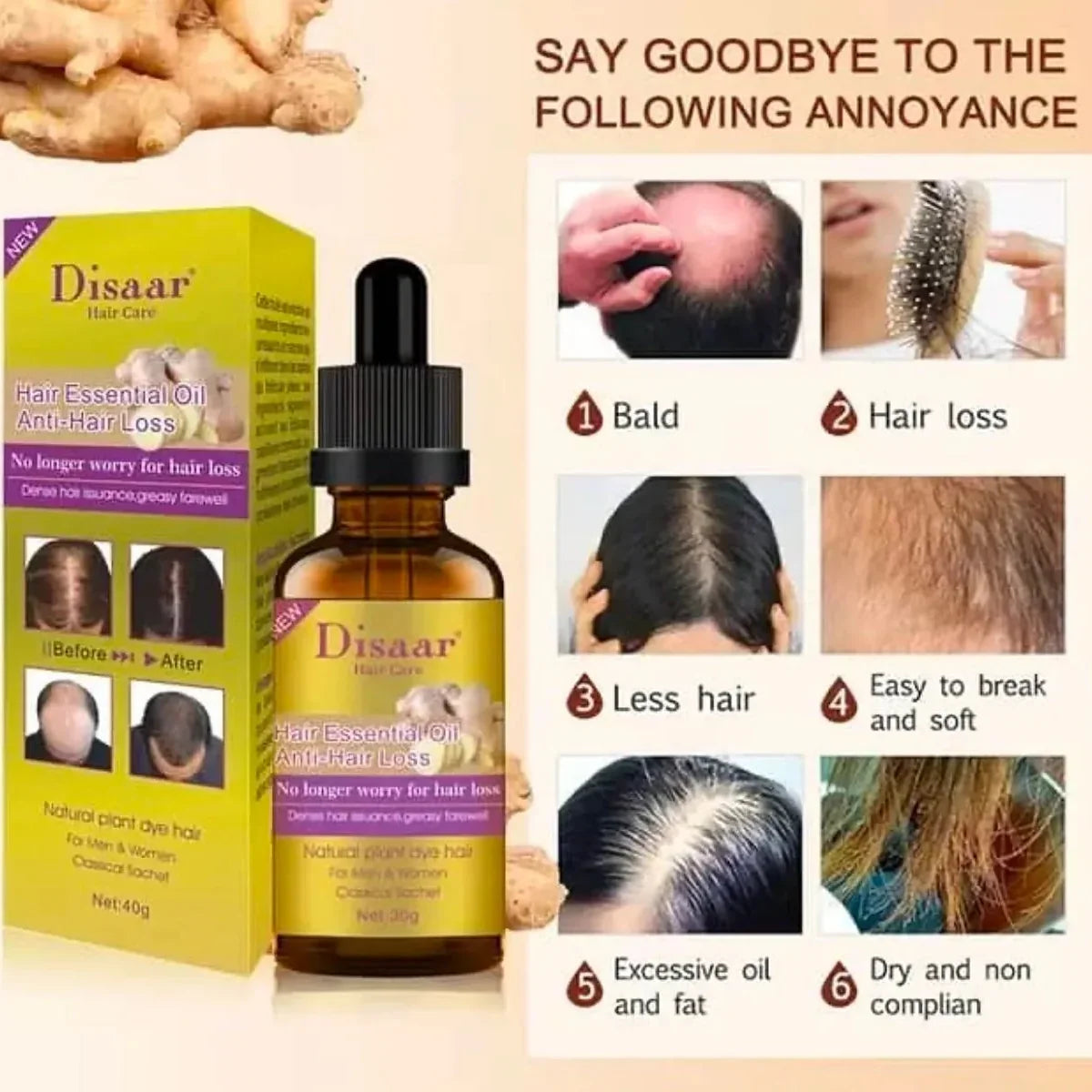 Disaar Anti-Hair Loss Ginger Oil – 30g - Buy Online in Pakistan at Cosmia.pk