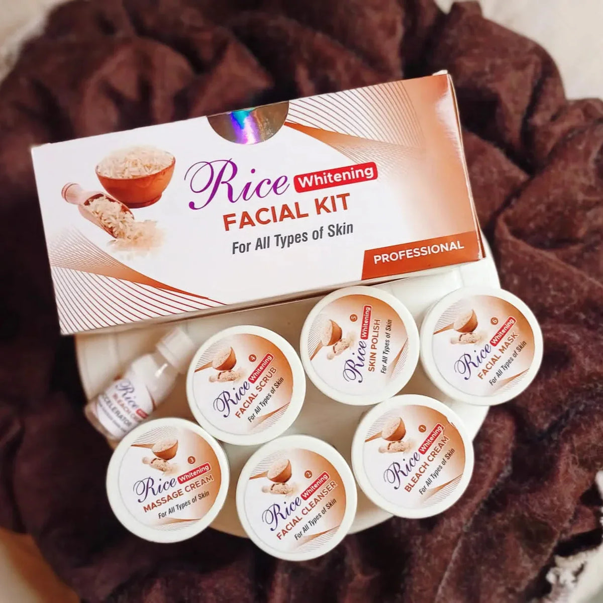 Rice Whitening Ultra Glowing Facial Kit For All Skin Types -100ml - Buy Online in Pakistan at Cosmia.pk