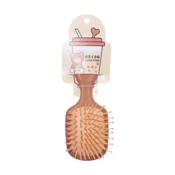 New 1 Pc Wooden Style Bear Hair Brush - Buy Online in Pakistan at Cosmia.pk