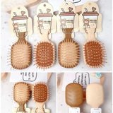 New 1 Pc Wooden Style Bear Hair Brush - Buy Online in Pakistan at Cosmia.pk