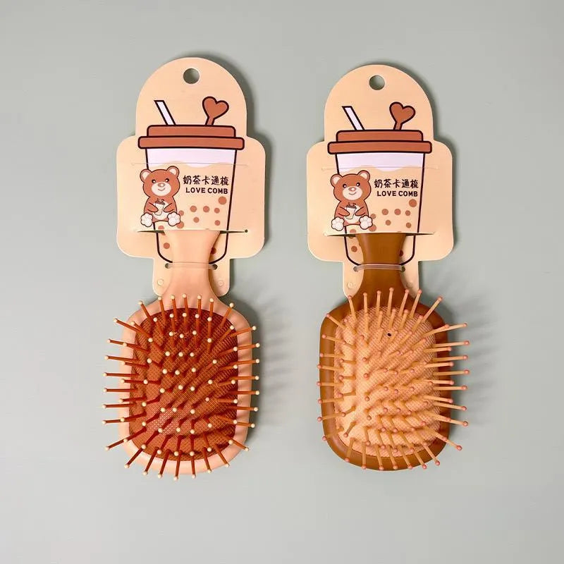 New 1 Pc Wooden Style Bear Hair Brush - Buy Online in Pakistan at Cosmia.pk