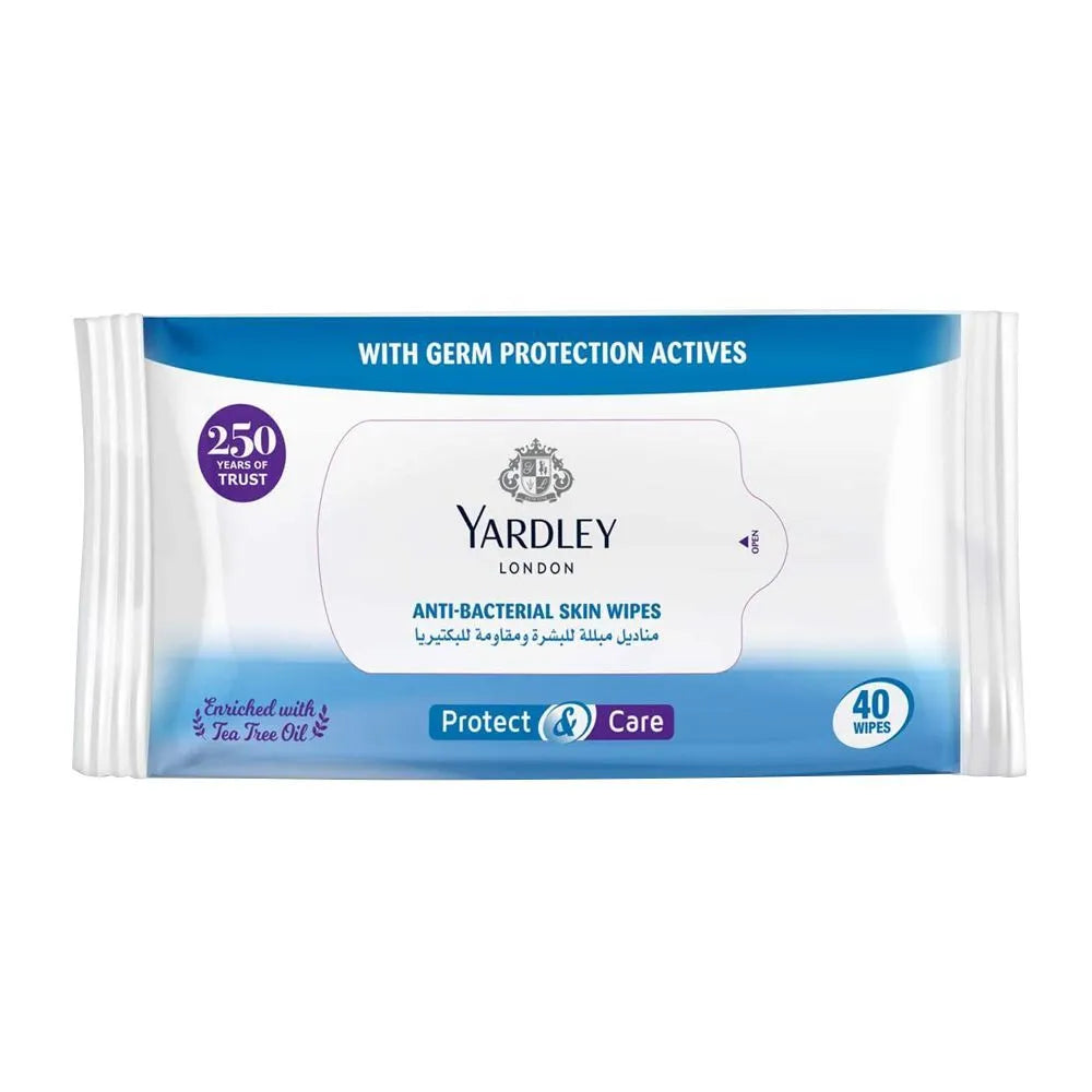 Yardley London Anti-Bacterial Skin Wipes – 40 Wipes - Buy Online in Pakistan at Cosmia.pk
